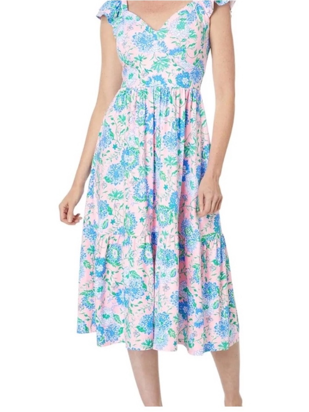 Lilly Pulitzer Bayleigh Flutter Sleeve Tiered Midi Dress